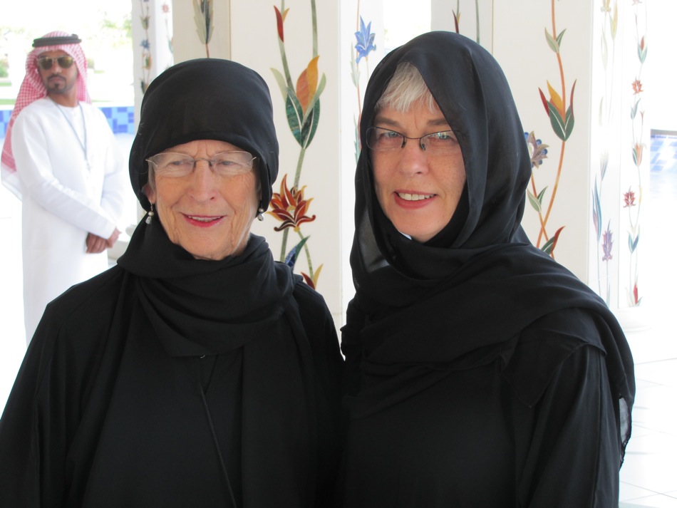 Mom and Gwen in Their Abayas
