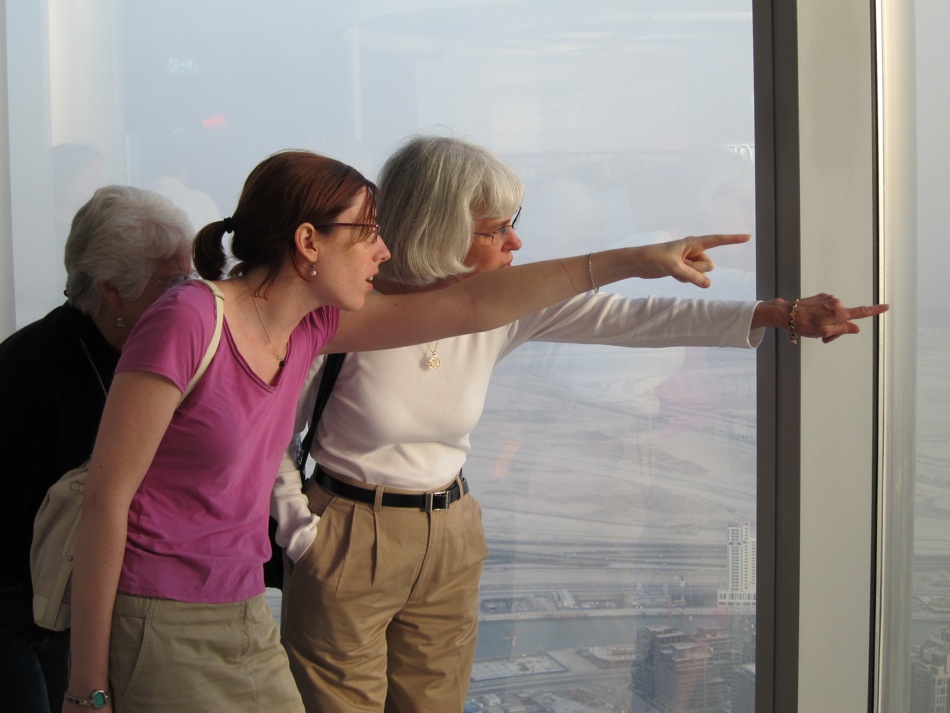 Beth and Kate at Burj Khalifa
