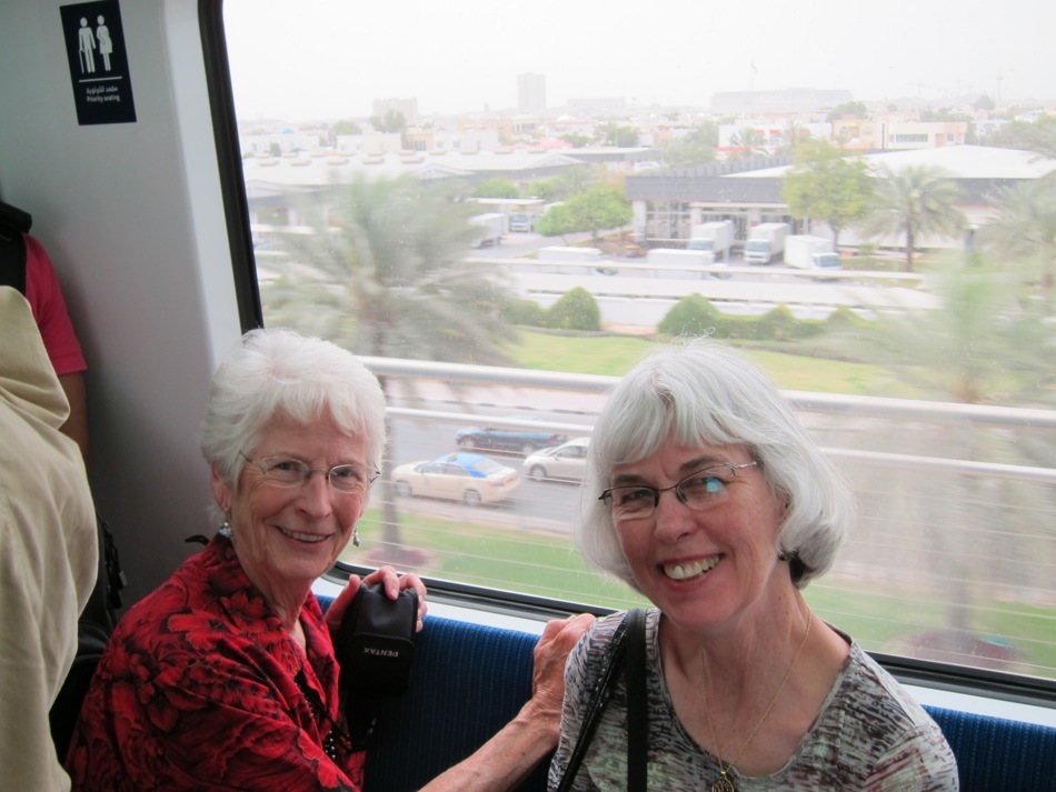 Gwen and Kate on Dubai Metro