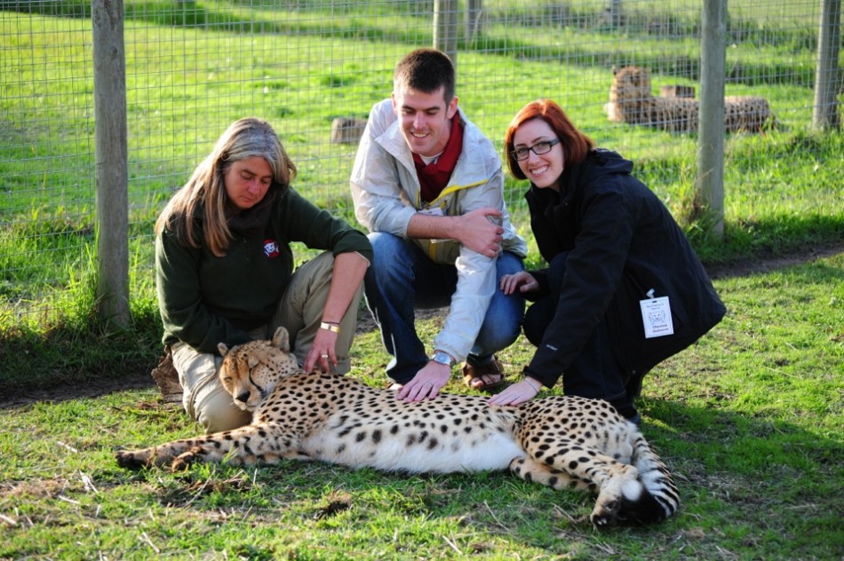 Vic and Beth with a Cheetah