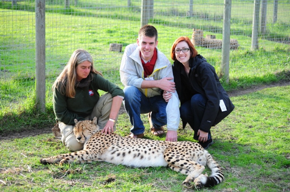Vic and Beth with a Cheetah