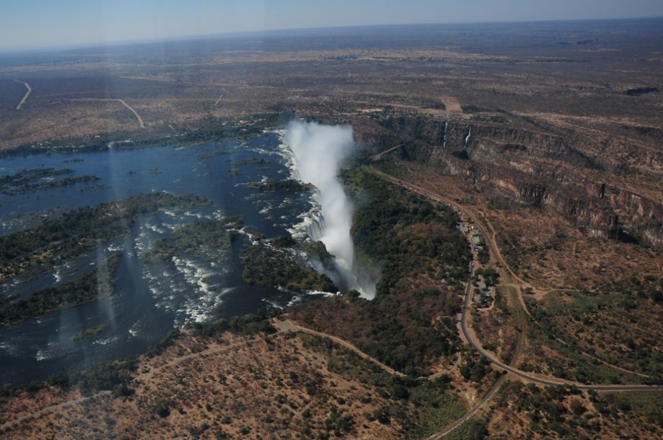 Victoria Falls - Helicopter View - The Falls from Above
