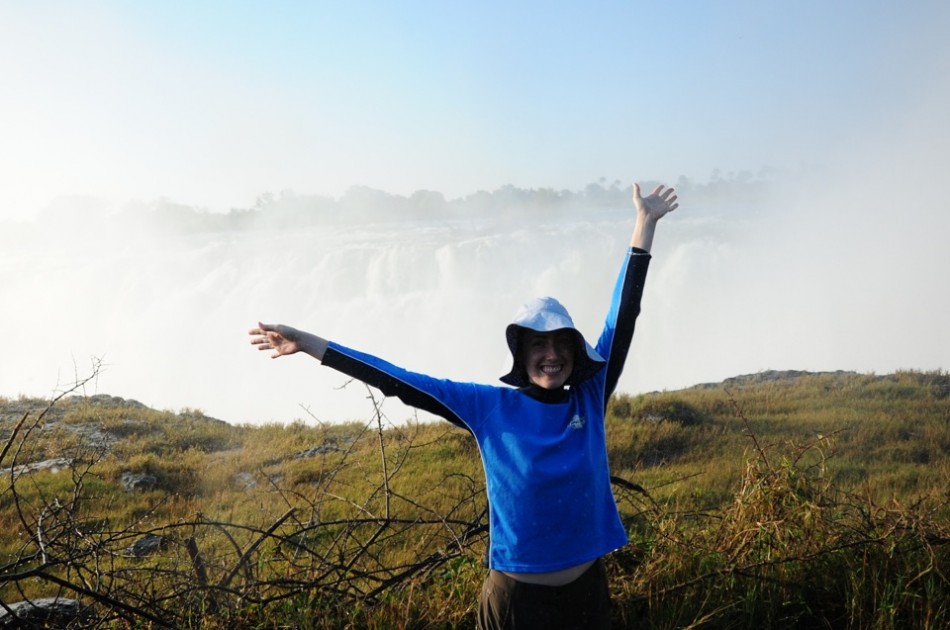 Victoria Falls - Zimbabwe - Beth at the Falls